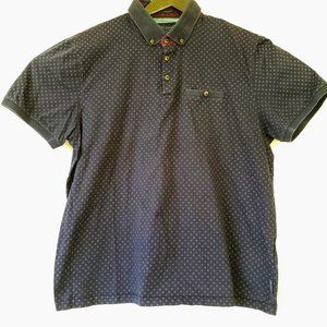 TED BAKER Mendosa Polo Shirt Navy Blue Size 6 XL